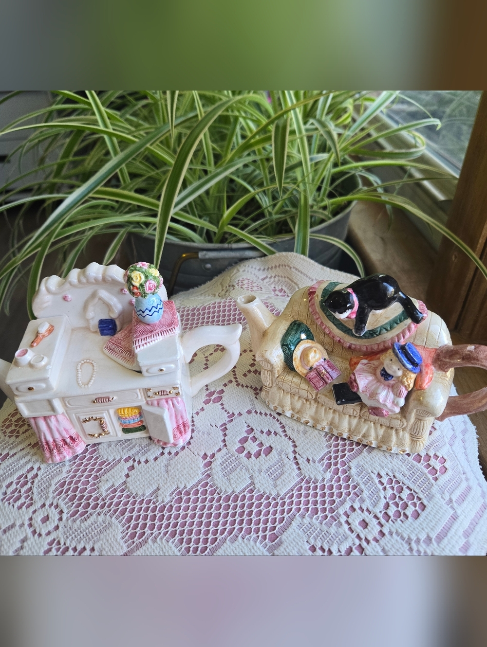 Vintage 1995 Cardinal Inc. Novelty Teapot Set - Sofa & Vanity - Philippines 🩷🩷 - Picture 5 of 14